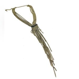 New Free People Gold Waterfall Tiered Draping Necklace